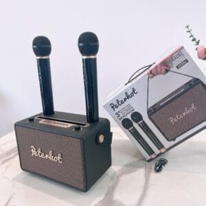 loa bluetooth karaoke 108w kèm 2 mic – mã sp: sp03015